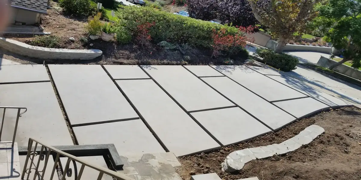 Concrete slab driveway pads in Bel Air California
