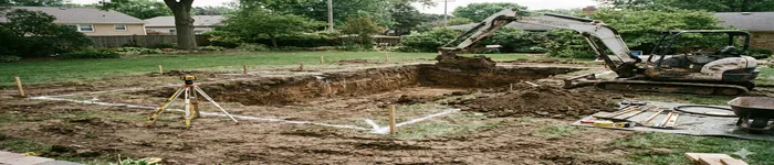 Excavation machinery digging in progress